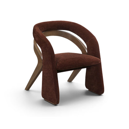 Riven Burgundy Fabric Upholstered Dining Chair