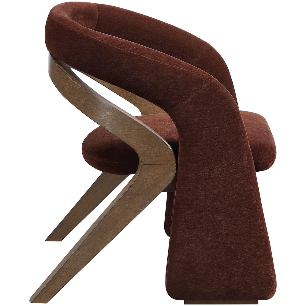 Riven Burgundy Fabric Upholstered Dining Chair
