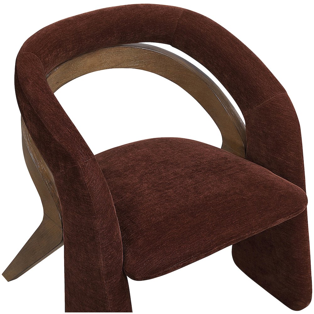 Riven Burgundy Fabric Upholstered Dining Chair