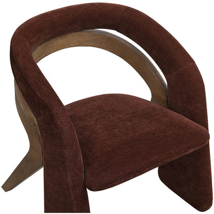 Riven Burgundy Fabric Upholstered Dining Chair