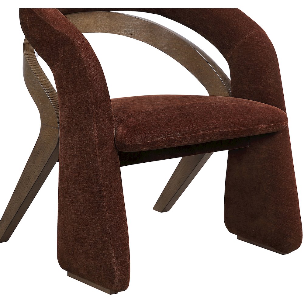 Riven Burgundy Fabric Upholstered Dining Chair