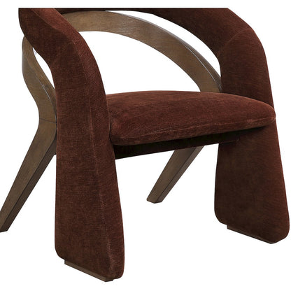 Riven Burgundy Fabric Upholstered Dining Chair