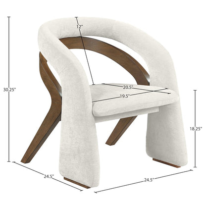 Riven Cream Fabric Upholstered Dining Chair
