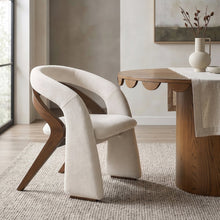 Riven Cream Fabric Upholstered Dining Chair