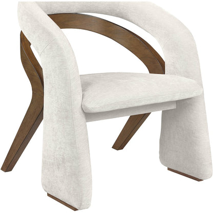 Riven Cream Fabric Upholstered Dining Chair
