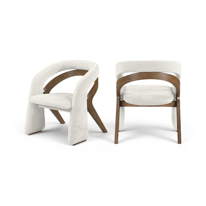 Riven Cream Fabric Upholstered Dining Chair