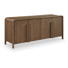 Harmony Brown Oak Veneer Rubberwood Sideboard/Buffet