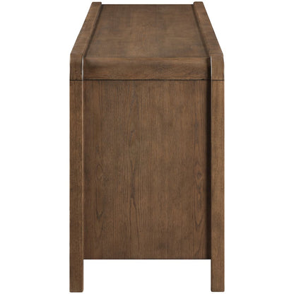 Harmony Brown Oak Veneer Rubberwood Sideboard/Buffet