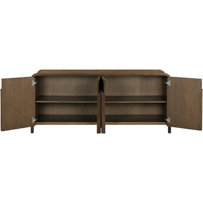 Harmony Brown Oak Veneer Rubberwood Sideboard/Buffet