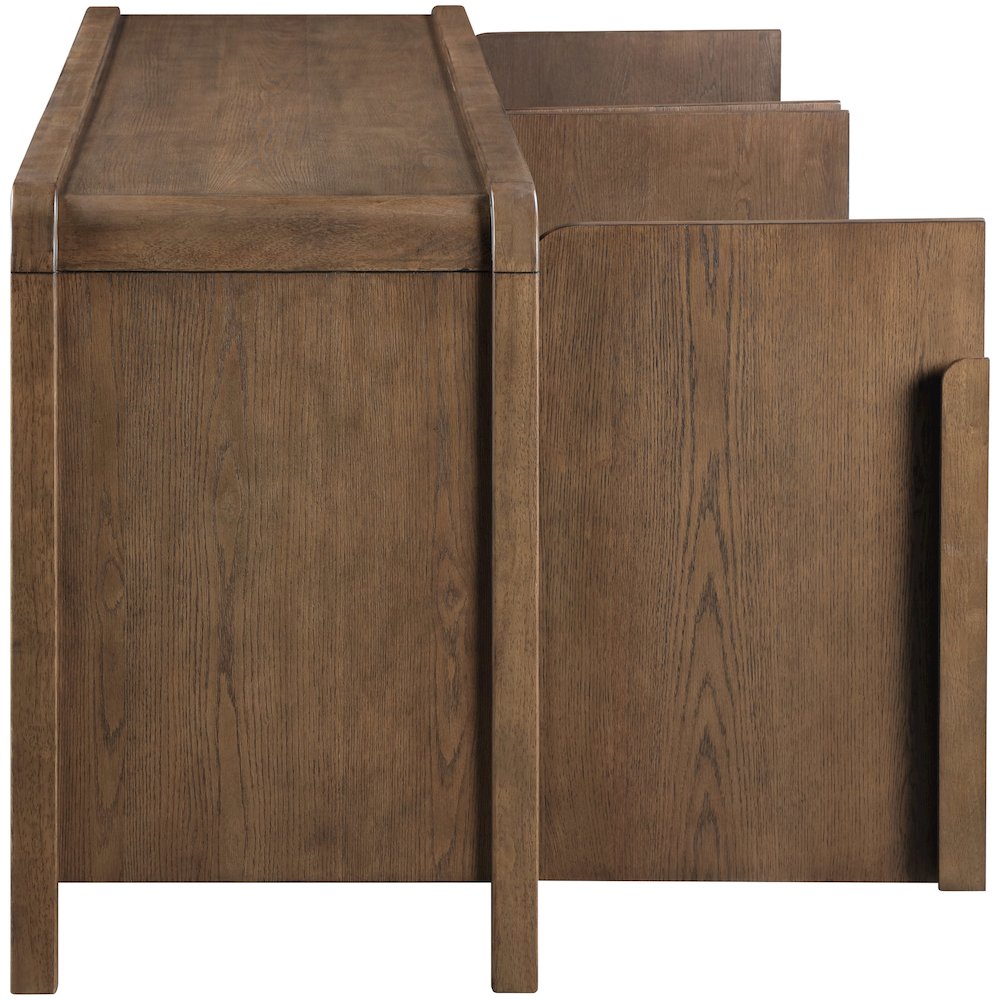 Harmony Brown Oak Veneer Rubberwood Sideboard/Buffet