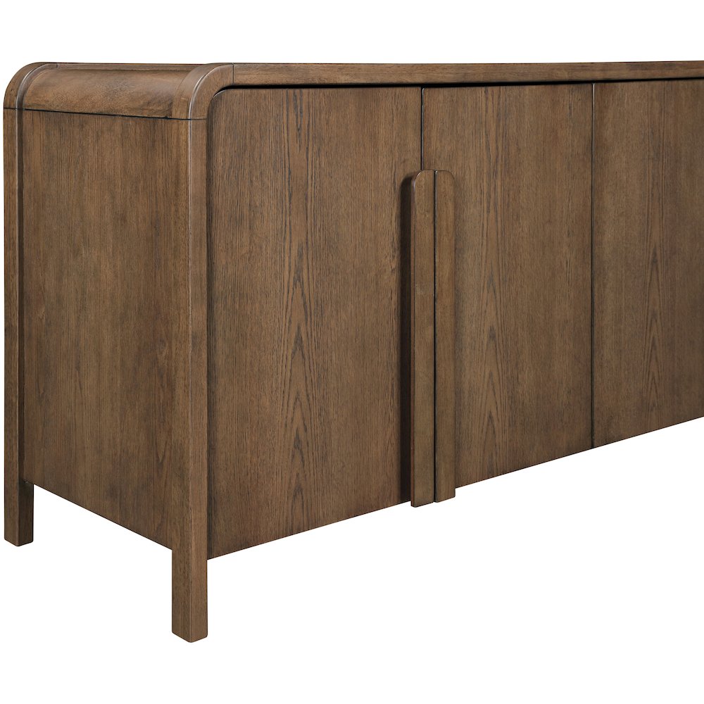 Harmony Brown Oak Veneer Rubberwood Sideboard/Buffet