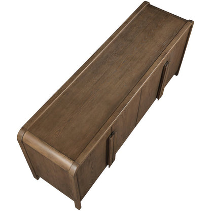 Harmony Brown Oak Veneer Rubberwood Sideboard/Buffet
