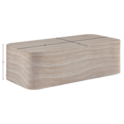 Vellon Travertine Concrete Indoor / Outdoor Coffee Table