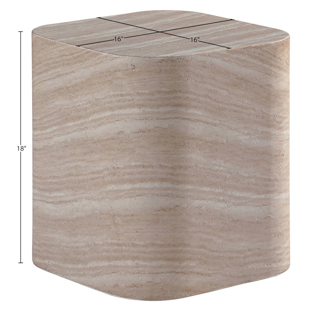 Vellon Travertine Concrete Indoor / Outdoor End / Side Table