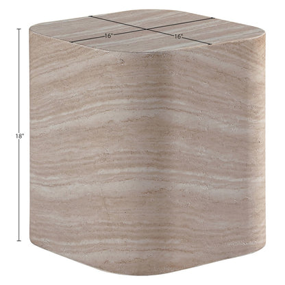 Vellon Travertine Concrete Indoor / Outdoor End / Side Table