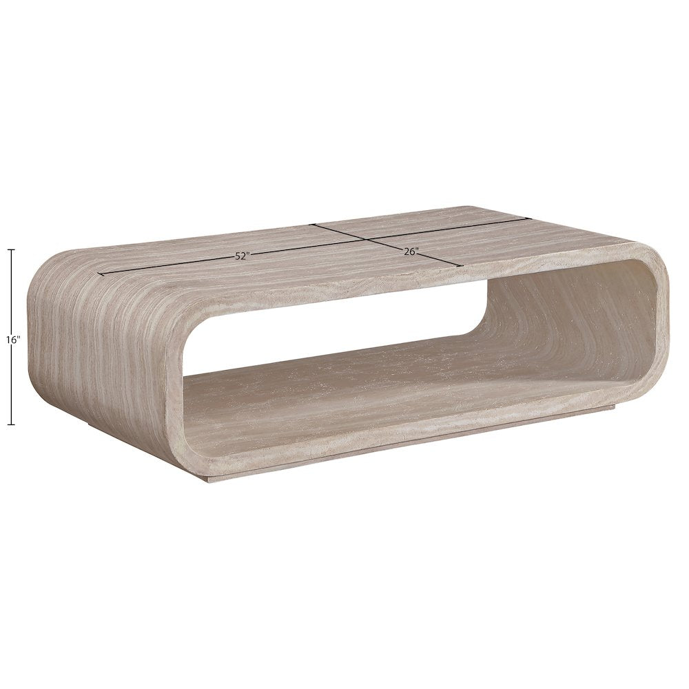Calix Travertine Concrete Indoor / Outdoor Coffee Table