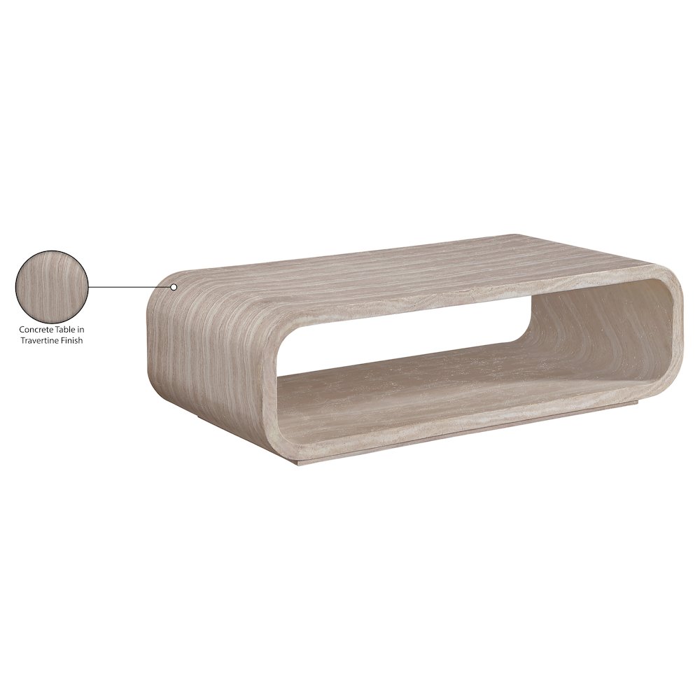 Calix Travertine Concrete Indoor / Outdoor Coffee Table