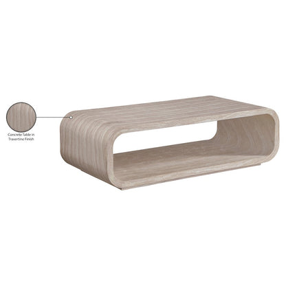 Calix Travertine Concrete Indoor / Outdoor Coffee Table
