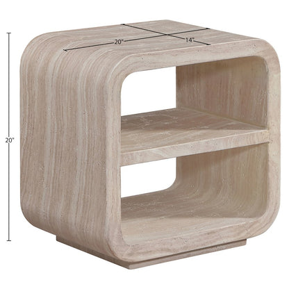 Calix Travertine Concrete Indoor / Outdoor End / Side Table