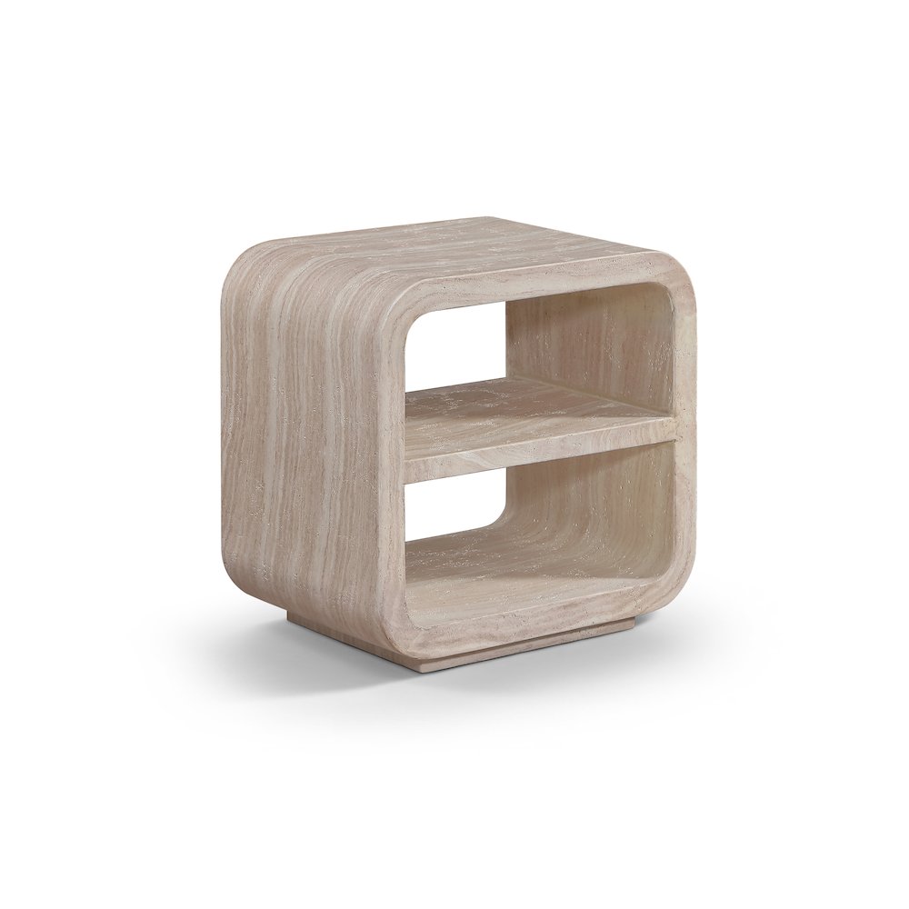 Calix Travertine Concrete Indoor / Outdoor End / Side Table