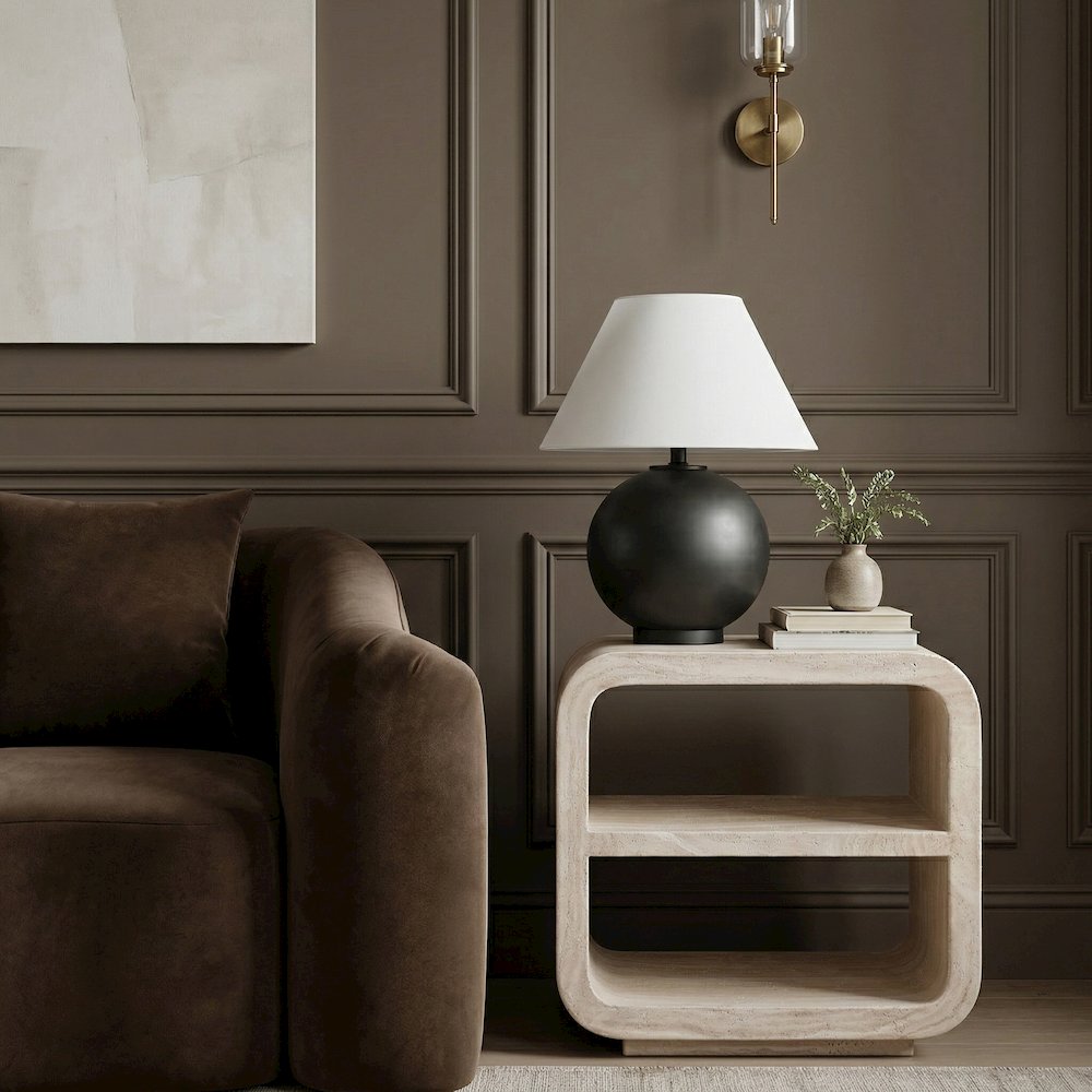 Calix Travertine Concrete Indoor / Outdoor End / Side Table