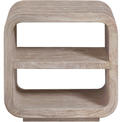 Calix Travertine Concrete Indoor / Outdoor End / Side Table