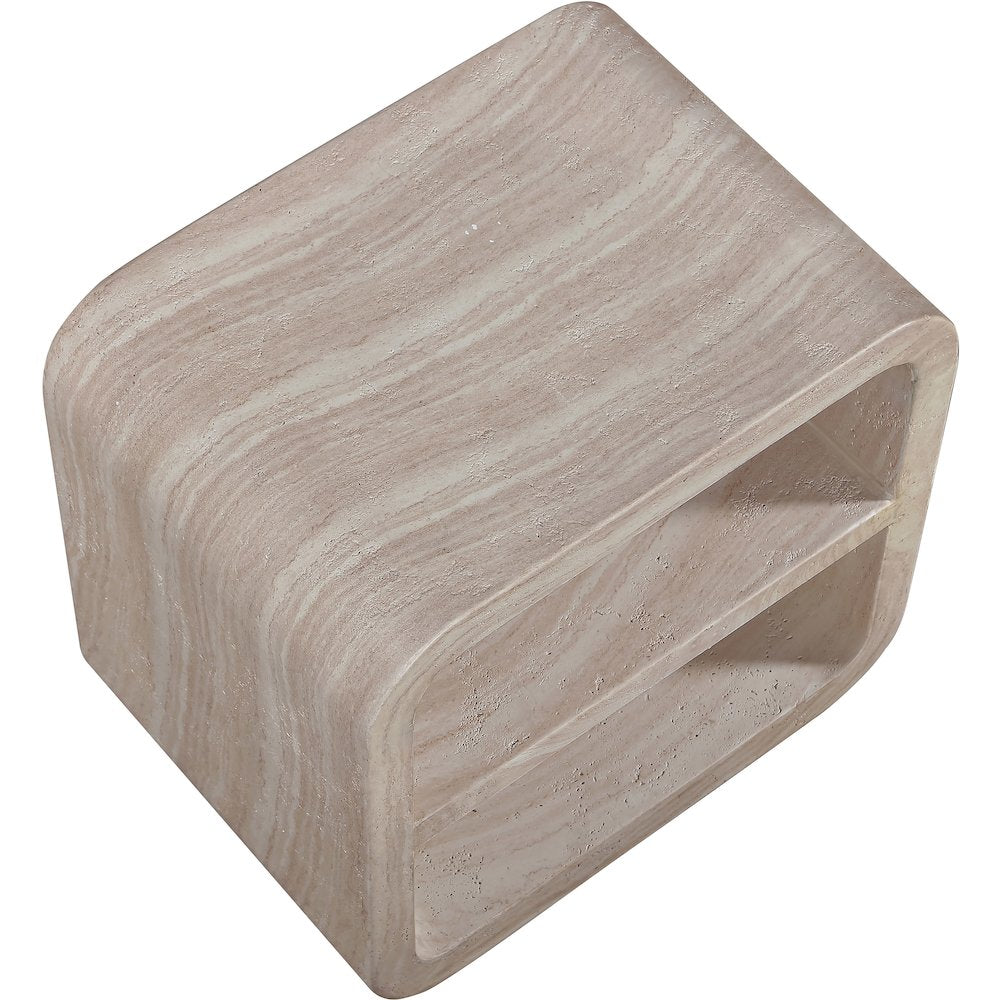 Calix Travertine Concrete Indoor / Outdoor End / Side Table
