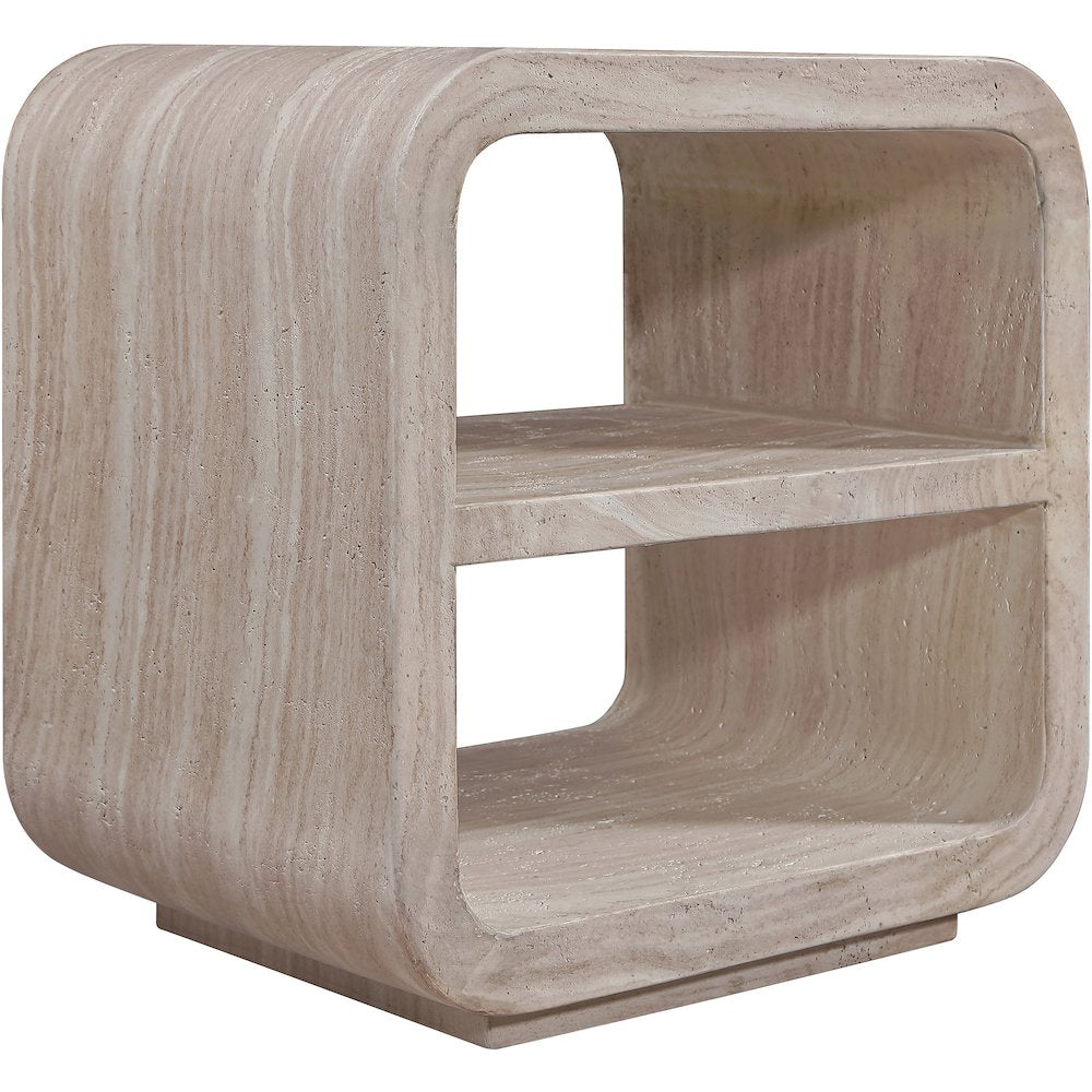 Calix Travertine Concrete Indoor / Outdoor End / Side Table