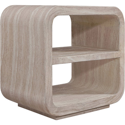 Calix Travertine Concrete Indoor / Outdoor End / Side Table