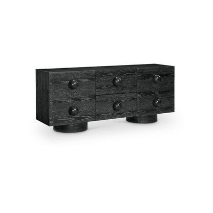 Bubble Black Rubberwood with Oak Veneer Sideboard/Buffet