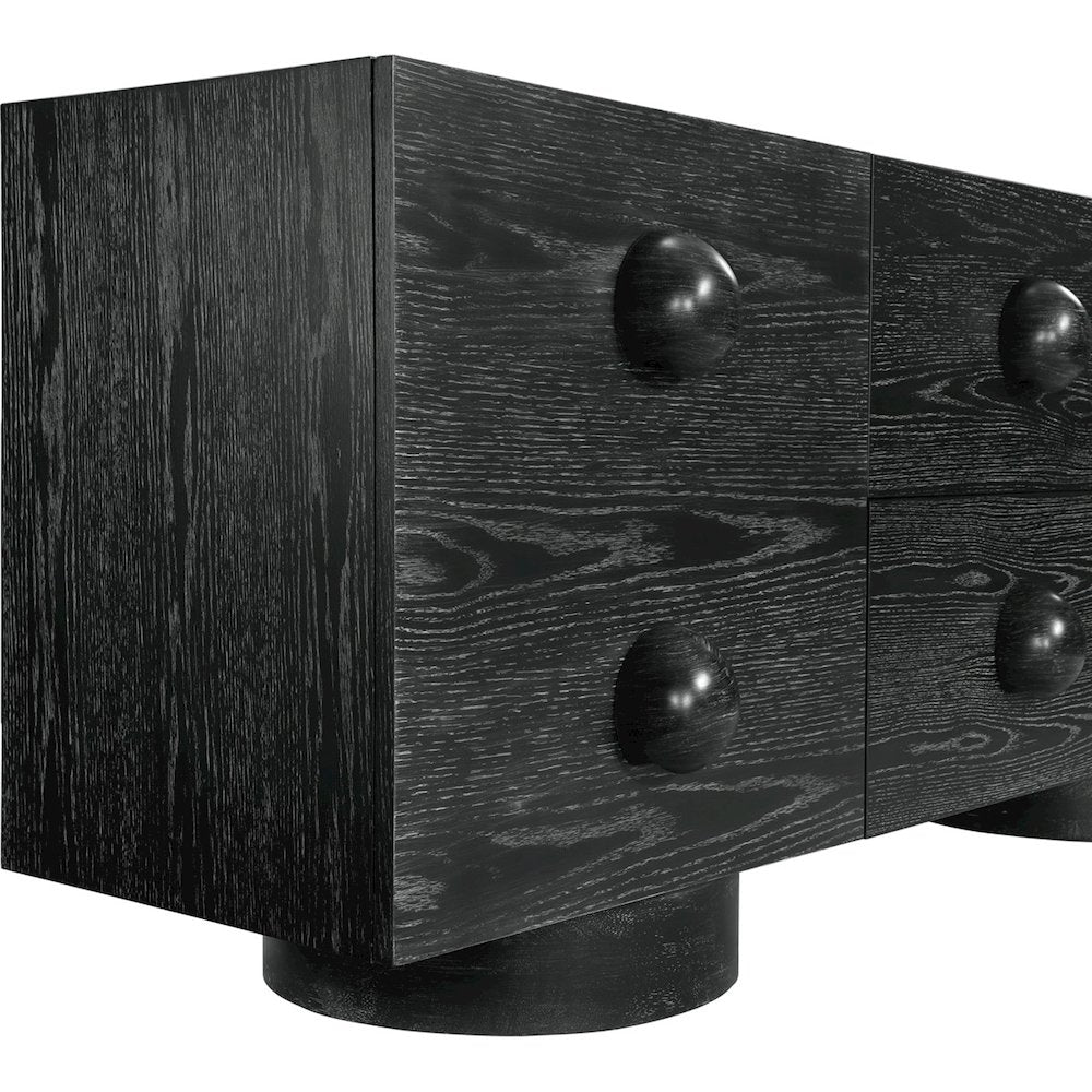 Bubble Black Rubberwood with Oak Veneer Sideboard/Buffet
