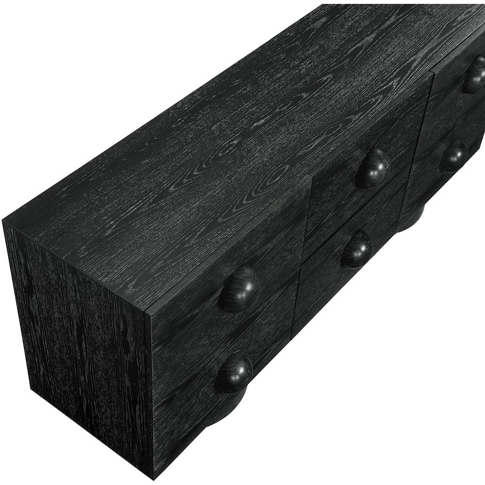 Bubble Black Rubberwood with Oak Veneer Sideboard/Buffet