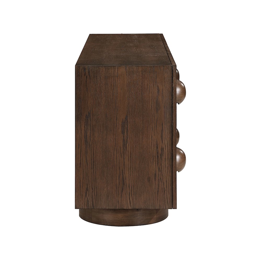 Bubble Brown Rubberwood with Oak Veneer Sideboard/Buffet