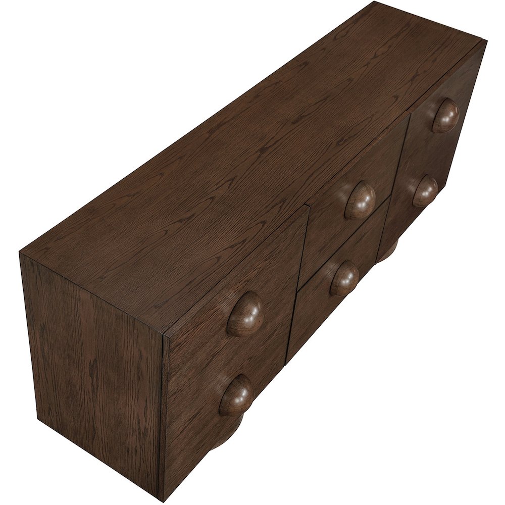 Bubble Brown Rubberwood with Oak Veneer Sideboard/Buffet