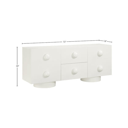 Bubble Cream Rubberwood with Oak Veneer Sideboard/Buffet
