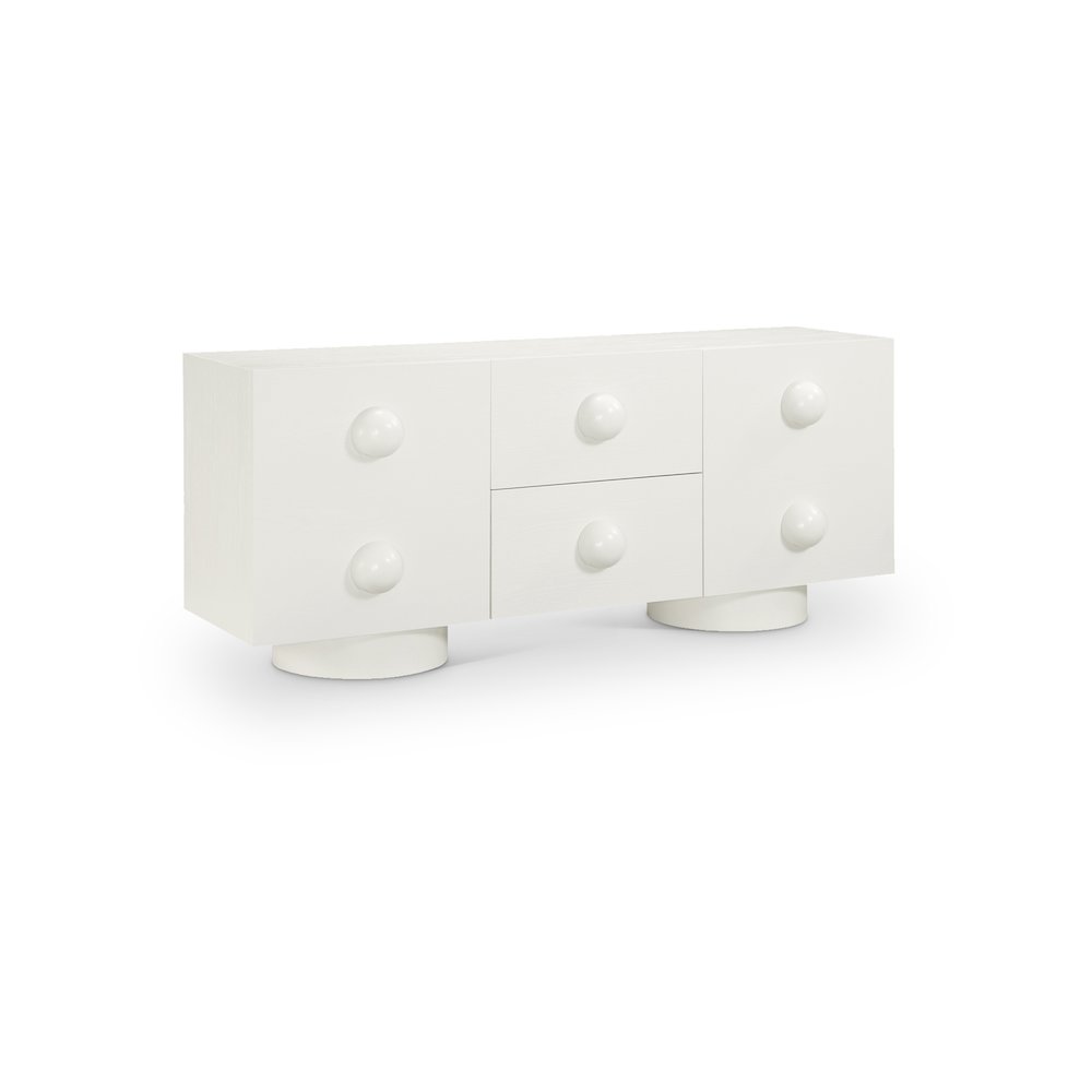 Bubble Cream Rubberwood with Oak Veneer Sideboard/Buffet