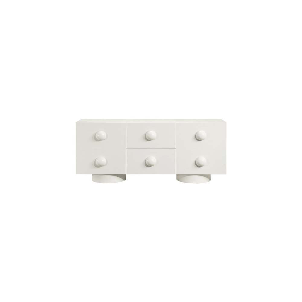 Bubble Cream Rubberwood with Oak Veneer Sideboard/Buffet