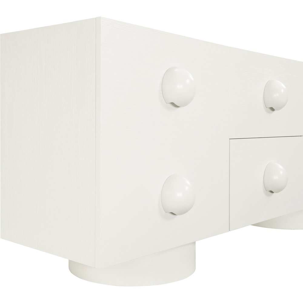 Bubble Cream Rubberwood with Oak Veneer Sideboard/Buffet