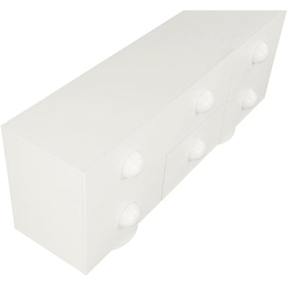 Bubble Cream Rubberwood with Oak Veneer Sideboard/Buffet