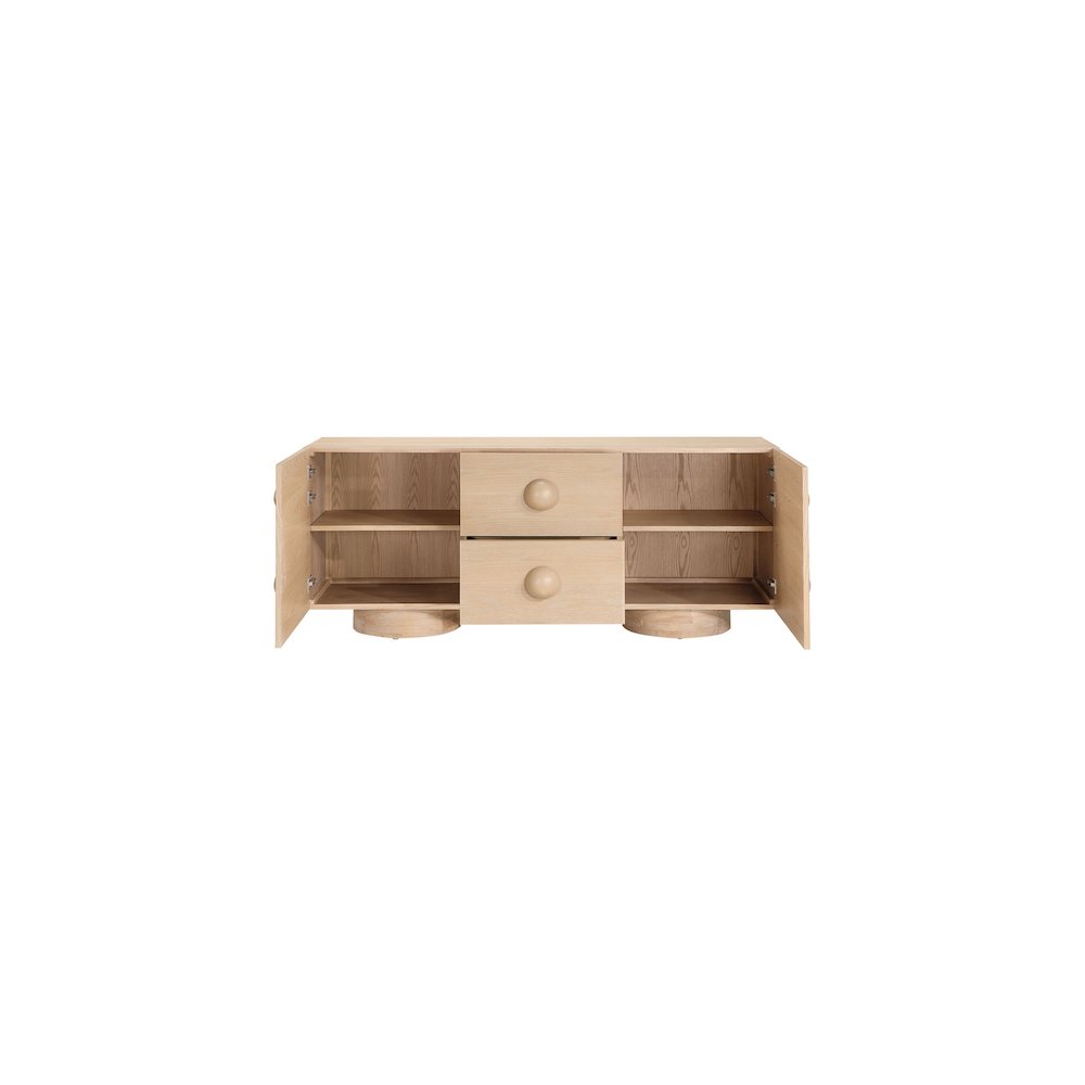 Bubble Natural Rubberwood with Oak Veneer Sideboard/Buffet