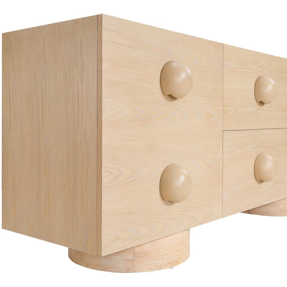 Bubble Natural Rubberwood with Oak Veneer Sideboard/Buffet