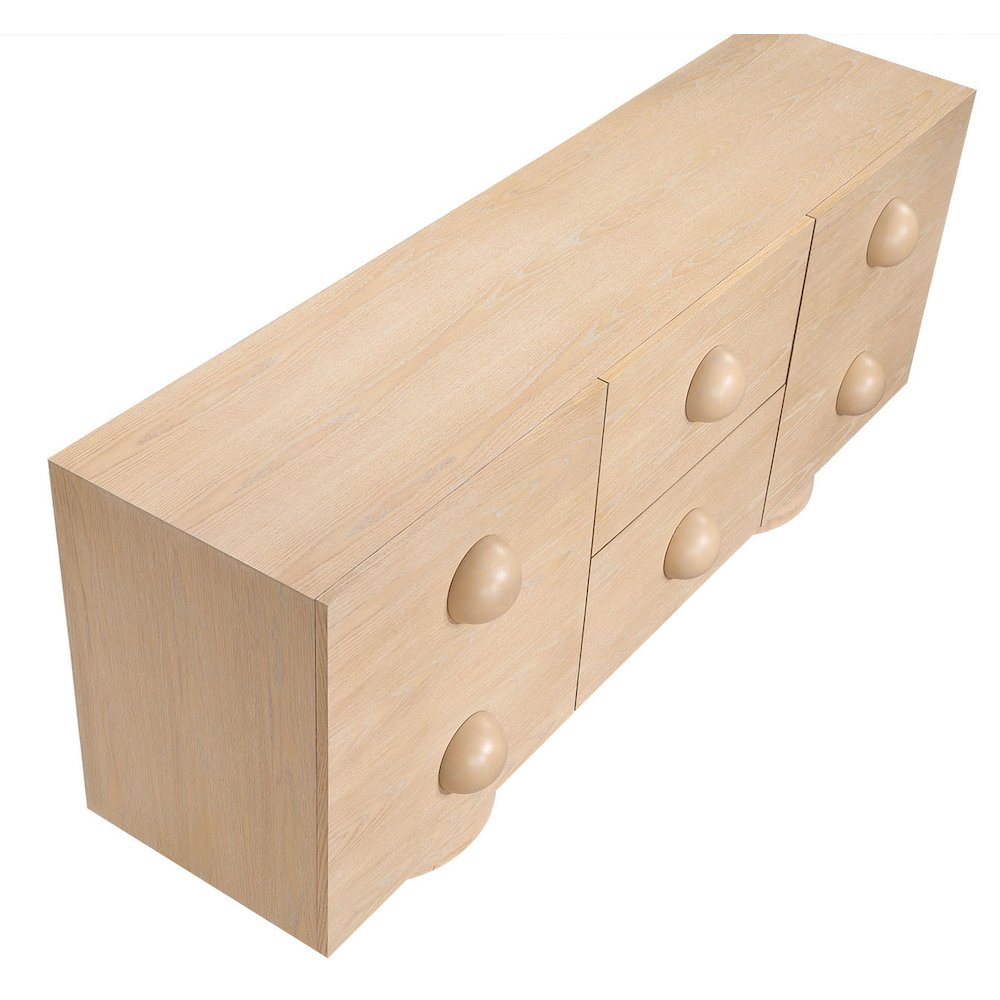 Bubble Natural Rubberwood with Oak Veneer Sideboard/Buffet