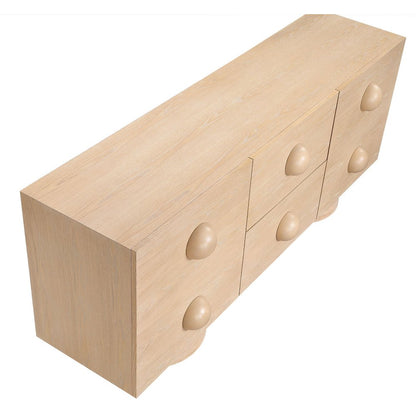 Bubble Natural Rubberwood with Oak Veneer Sideboard/Buffet