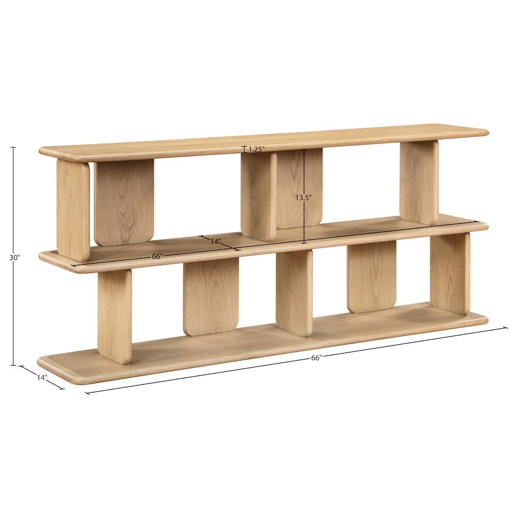 Nexa Natural Solid Wood And Oak Veneer Media Console