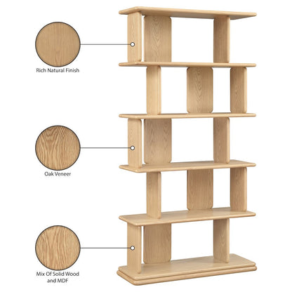 Nexa Natural Solid Wood And Oak Veneer Bookcase