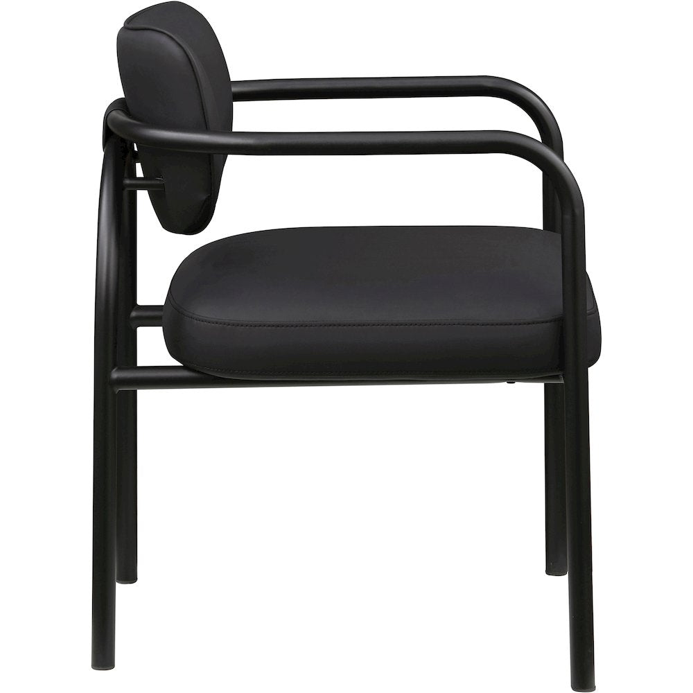 Serava Black Vegan Leather Upholstered Dining Chair, Set of 2