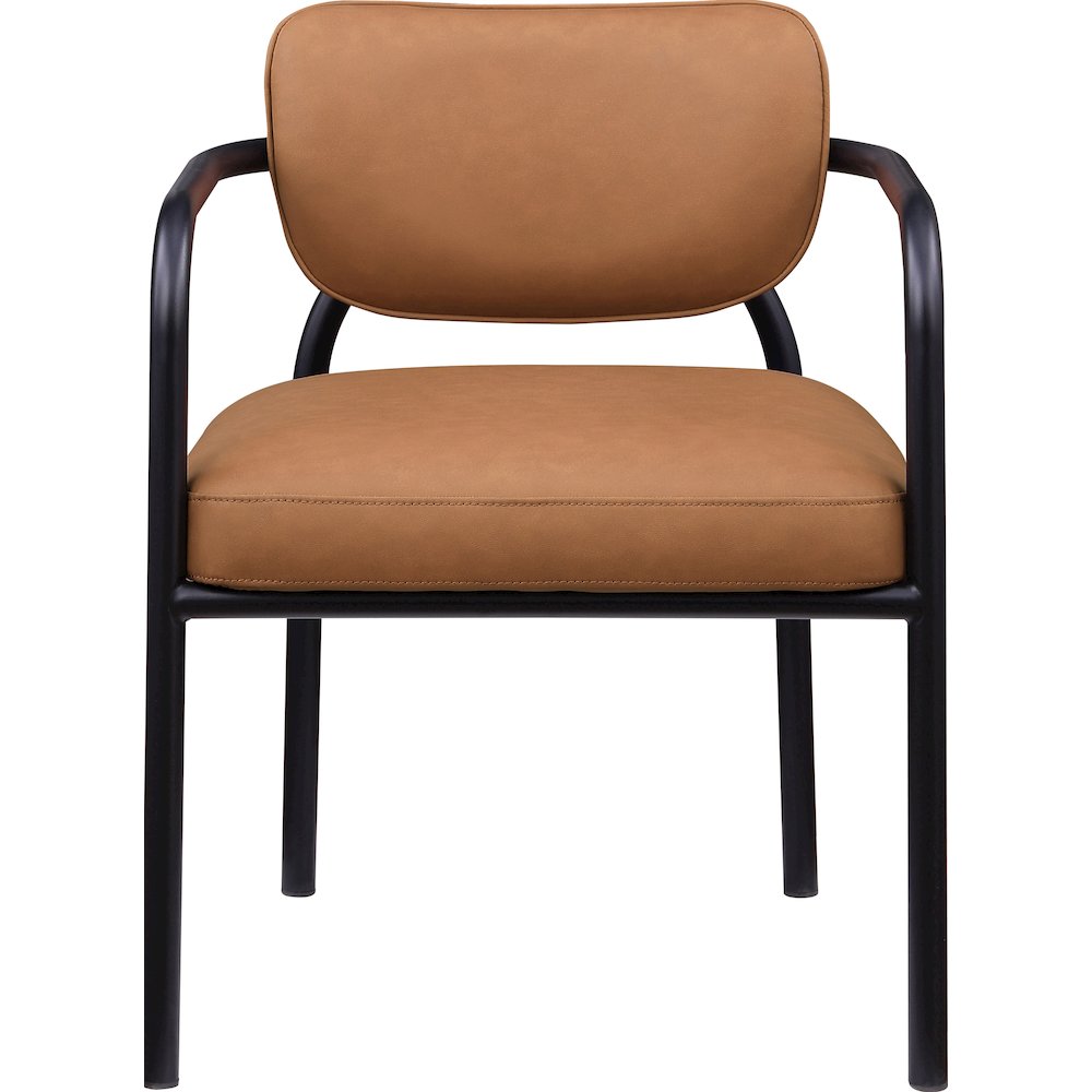 Serava Cognac Vegan Leather Upholstered Dining Chair, Set of 2