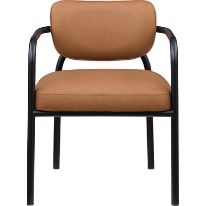 Serava Cognac Vegan Leather Upholstered Dining Chair, Set of 2