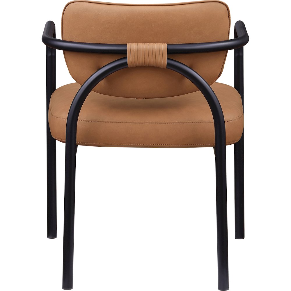 Serava Cognac Vegan Leather Upholstered Dining Chair, Set of 2