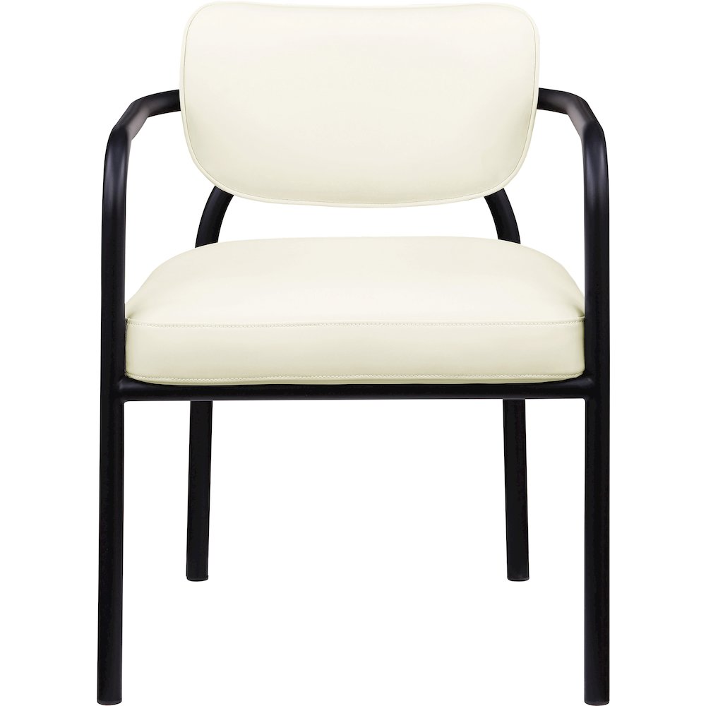 Serava Cream Vegan Leather Upholstered Dining Chair, Set of 2
